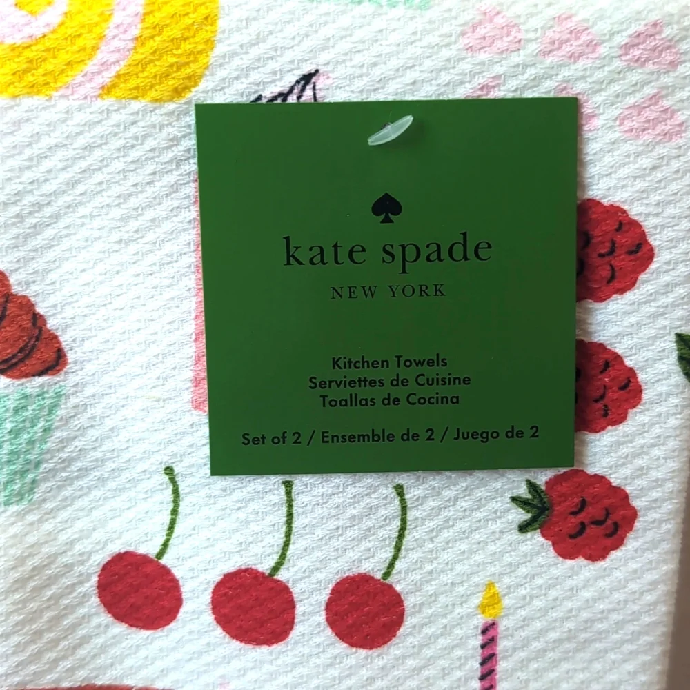 NWT Kate Spade Baked Goods 100% Cotton Kitchen Towel set of 2